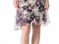 Zac Posen Floral Chiffon Skirt