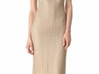 alice + olivia Blythe Metallic Midi Dress