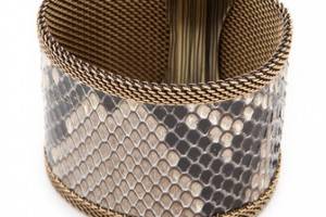 Cynthia Desser Snakeskin Reversible Wide Cuff