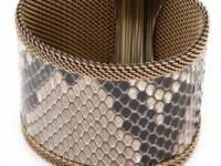 Cynthia Desser Snakeskin Reversible Wide Cuff