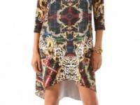 Just Cavalli Print Dress with Uneven Hem