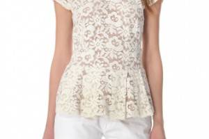 Madison Marcus Lace Peplum Tee