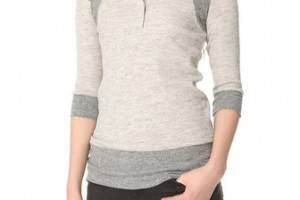 MONROW Waffle Henley Top