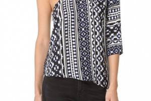 Pencey Ikat One Shoulder Blouse