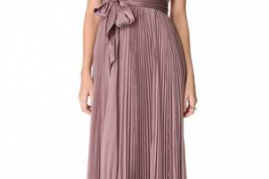 Rebecca Taylor Pleated V Neck Gown