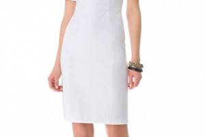 Tibi Paneled Short Sleeve Dress