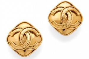 WGACA Vintage Vintage Chanel CC Square Earrings