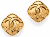 WGACA Vintage Vintage Chanel CC Square Earrings