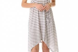 291 Stripe Curved Hem Dress