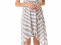 291 Stripe Curved Hem Dress