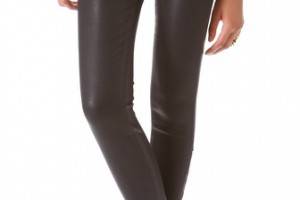 7 For All Mankind Crop Coated Skinny Jeans with Ankle Zips