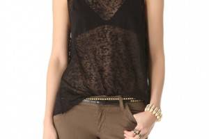 AIR by alice + olivia Burnout Tee with Draped Back