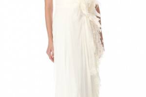 Alberta Ferretti Collection One Shoulder Gown