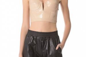 Alexander Wang Glossed Croc Bustier Top