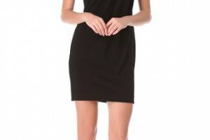 Alexander Wang Seamed T-Shirt Dress with Leather