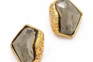 Alexis Bittar Liquid Pyrite Molten Stud Earrings