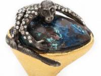 Alexis Bittar Mauritius Chrysocolla Spider Monkey Ring