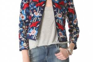 alice + olivia Embroidered Box Jacket