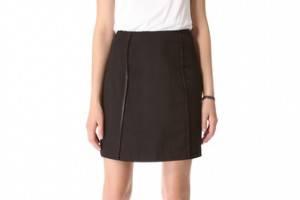 alice + olivia Leather Trim Dress