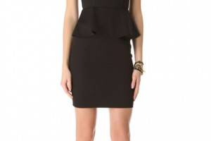 alice + olivia Lina Peplum Strapless Dress