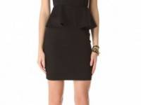 alice + olivia Lina Peplum Strapless Dress