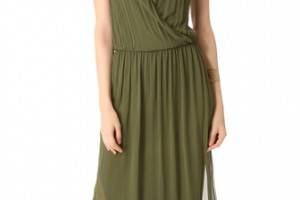 alice + olivia Mora Wrap Front Halter Dress