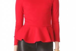 alice + olivia Patty Peplum Top