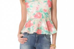 alice + olivia Rosie Peplum Top