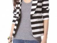 alice + olivia Strong Shoulder Striped Blazer