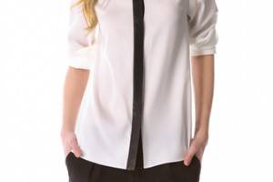 alice + olivia Willa Placket Top