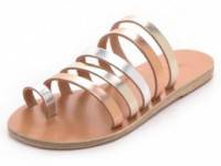 Ancient Greek Sandals Niki Metallic Strappy Slides