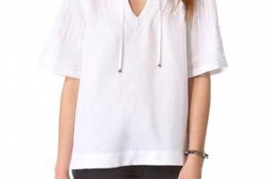 ANINE BING Boho Short Sleeve Top