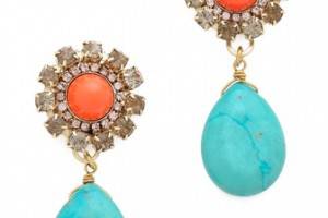 Anton Heunis Cabochon Crystal Drop Earrings