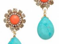 Anton Heunis Cabochon Crystal Drop Earrings