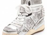 Ash Freak Metallic Wedge Sneakers