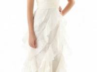 Badgley Mischka Collection Strapless Gown with Ruffle