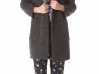 Band of Outsiders Coat with Faux Fur Collar
