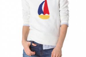 Band of Outsiders Sailboat Intarsia Sweater