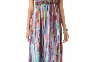 BB Dakota Bayberry Cascade Print Maxi Dress