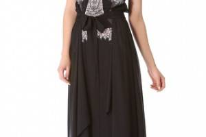 BCBGMAXAZRIA Lace Print Gown