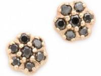 blanca monros gomez Black Diamond Rosette Stud Earrings