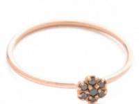 blanca monros gomez Black Diamond Small Rosette Stacking Ring