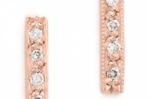 blanca monros gomez Dainty Diamond Bar Stud Earrings