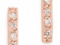 blanca monros gomez Dainty Diamond Bar Stud Earrings