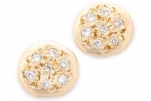 blanca monros gomez Diamond Flat Seed Stud Earrings