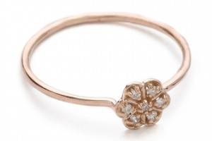 blanca monros gomez Diamond Medium Rosette Stacking Ring