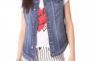 Blank Denim Cutoff Denim Vest