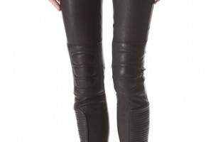 BLK DNM Leather Biker Pants With Padded Knees