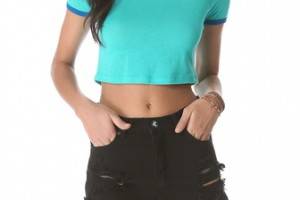 Blue Life Contrast Crop Top