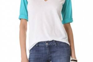 Blue Life Contrast Split Sleeve Tee